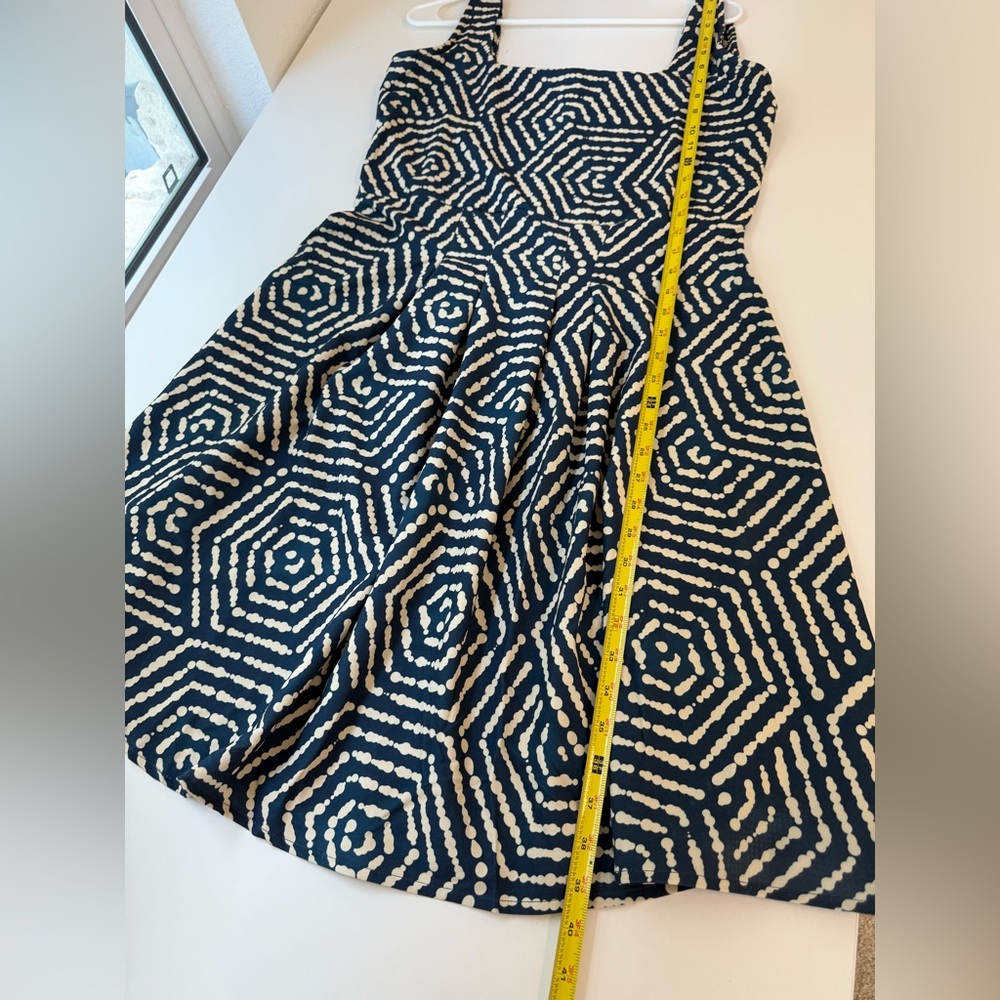 Averie DILLA PLEATED MIDI DRESS Blue/Cream Sz XL - Picture 11 of 11